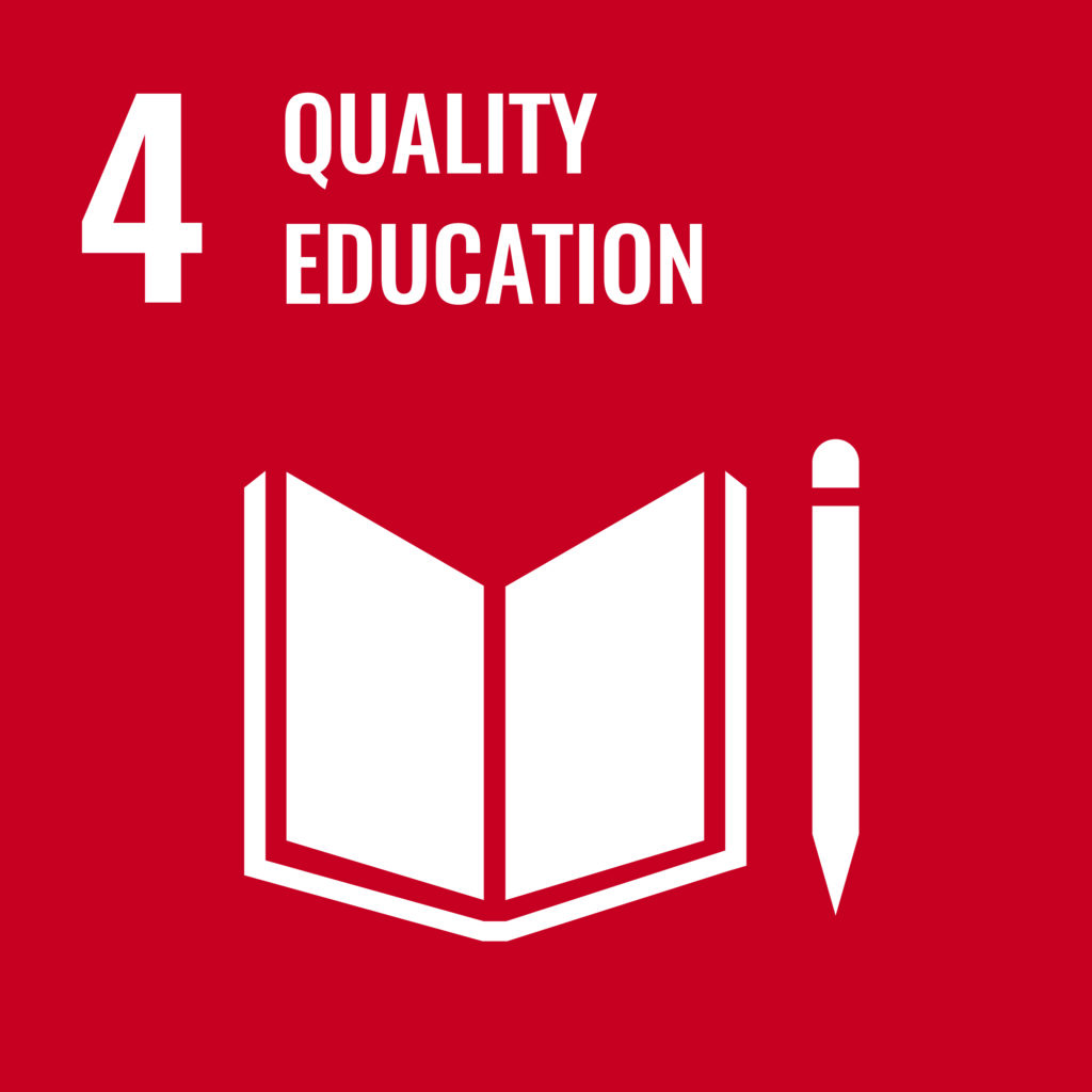 "Icon symbolizing Goal 4: Ensure inclusive and equitable quality education and promote lifelong learning opportunities for all."