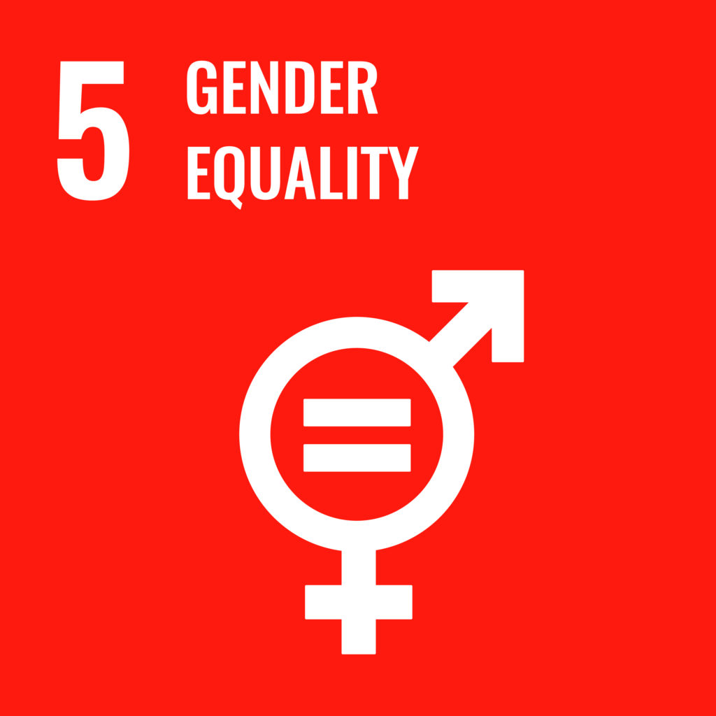 "Icon for Goal 5: Achieve gender equality and empower all women and girls."