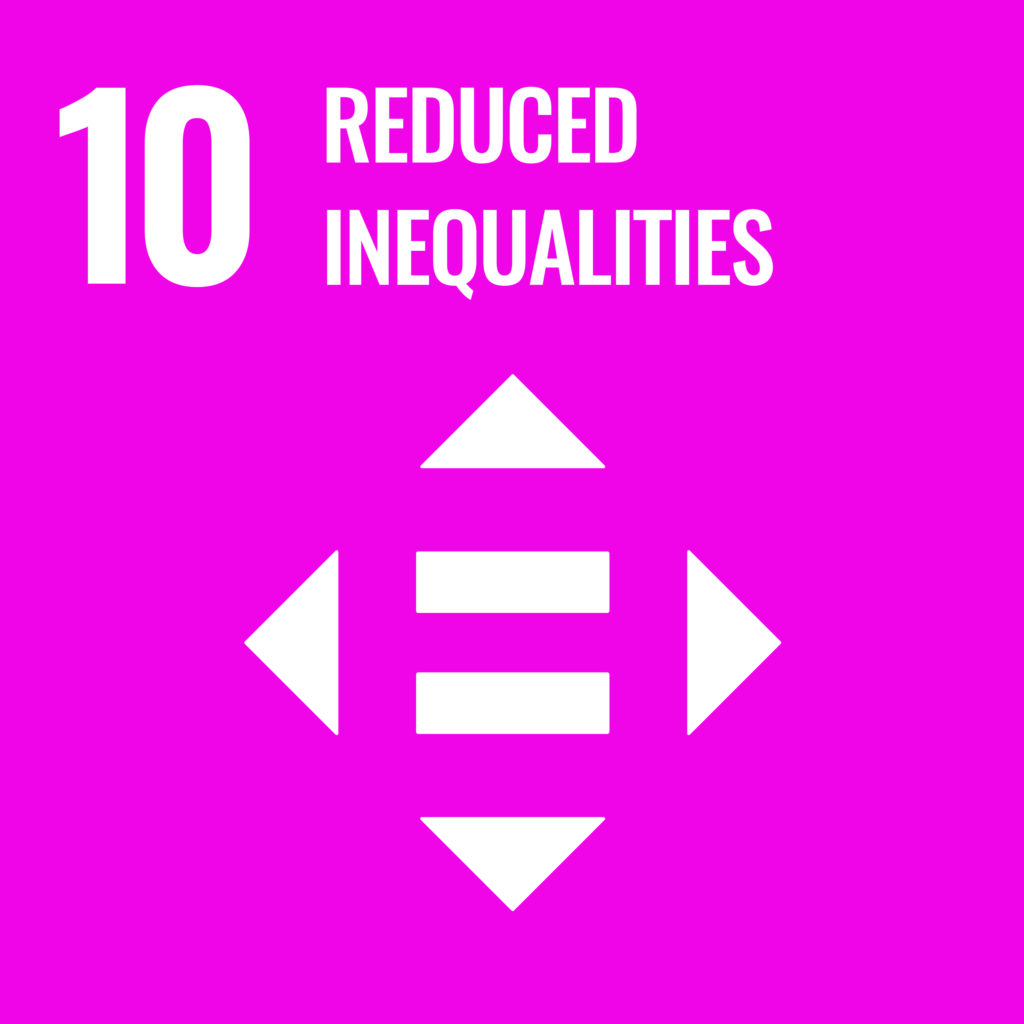 "Graphic for Goal 10: Reduce inequality within and among countries."